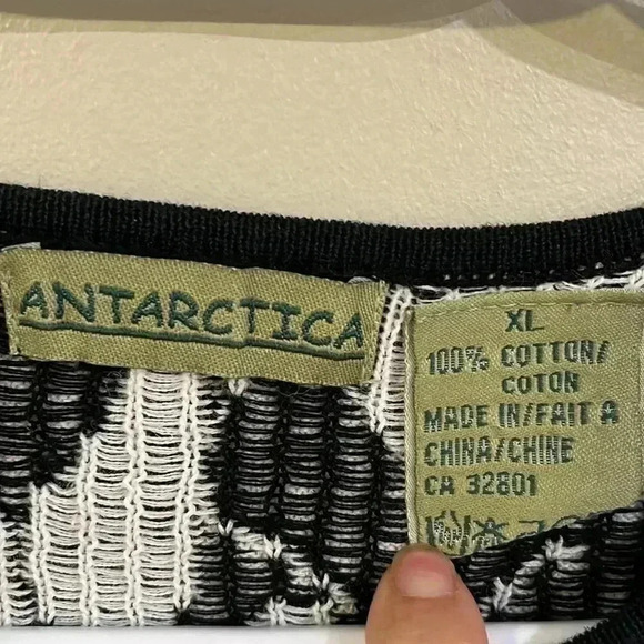 [XL]Antarctica Novelty Floral  with Embroidered Ladybug SS Cotton knit Sweater - Picture 4 of 6